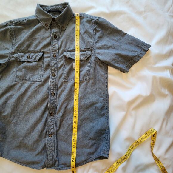 Carhartt S Loose Fit 104369-400 Denim Blue Chambray Work Shirt 100% Cotton - Picture 3 of 11